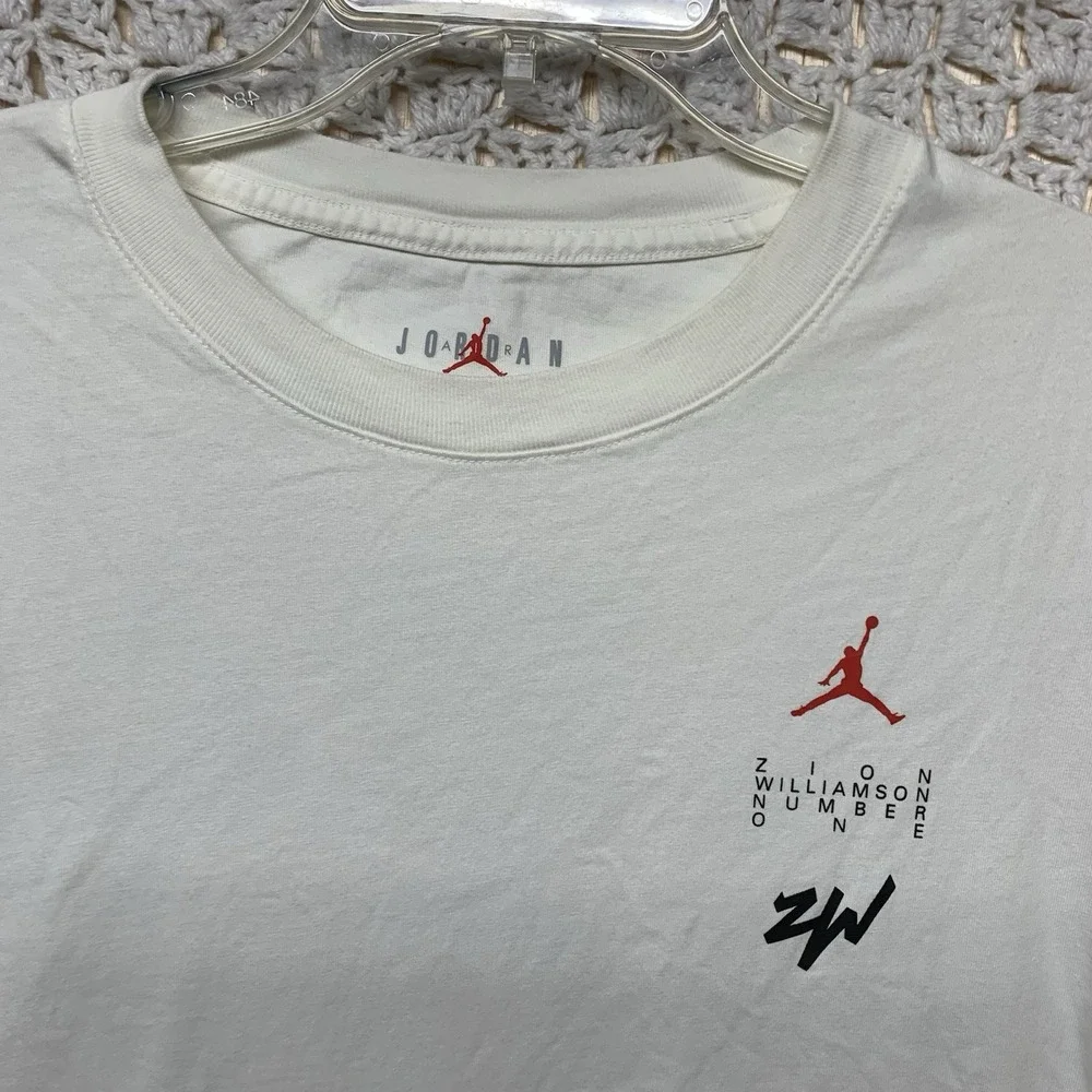 AIR Jordan Zion T-Shirt Men's Sz 3XL White‎ Williamson Number One Graphic